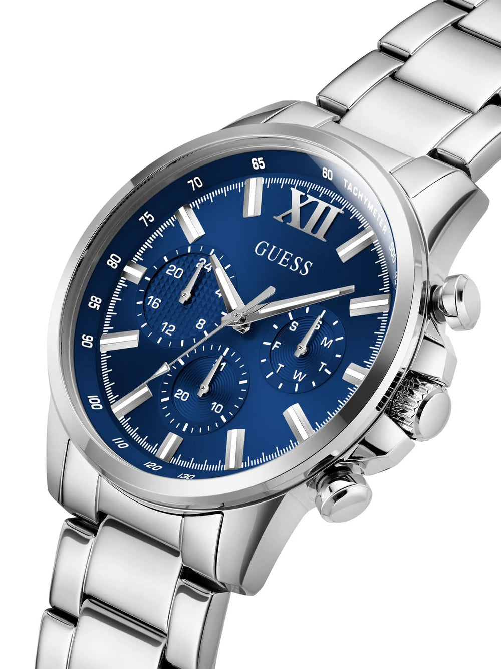 GUESS Mens Silver Tone Multi-function Watch GW0900G4 - KRISHNA WATCH COMPANY