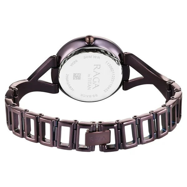 Titan Raga Chic Quartz Analog Brown Dial Metal Strap Watch for Women 2698qm01 - KRISHNA WATCH COMPANY