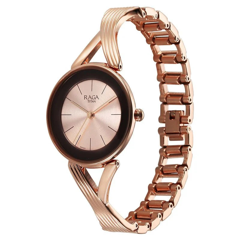 Titan Raga Chic Quartz Analog Rose Gold Dial Watch for Women - 2698WM01 - KRISHNA WATCH COMPANY