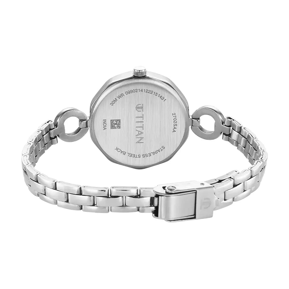 Titan Karishma Silver Dial Watch 2702SM01 - KRISHNA WATCH COMPANY