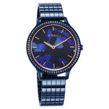 Titan Secluded Quartz Analog Blue Acetate Dial Stainless Steel Strap Watch For Women 2711qm01