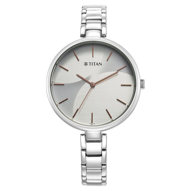 Titan Purple Stackables Quartz Analog Two Toned Dial Stainless Steel Strap Watch for Women 2714SM01F - KRISHNA WATCH COMPANY