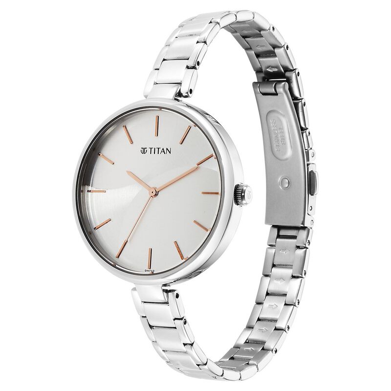 Titan Purple Stackables Quartz Analog Two Toned Dial Stainless Steel Strap Watch for Women 2714SM01F - KRISHNA WATCH COMPANY