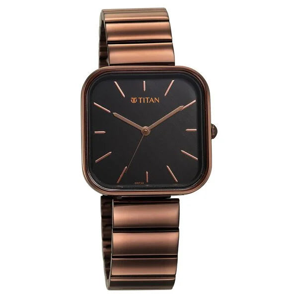 Titan Purple Stackables Quartz Analog Black Dial Stainless Steel Strap Watch for Women 2715qm01f - KRISHNA WATCH COMPANY