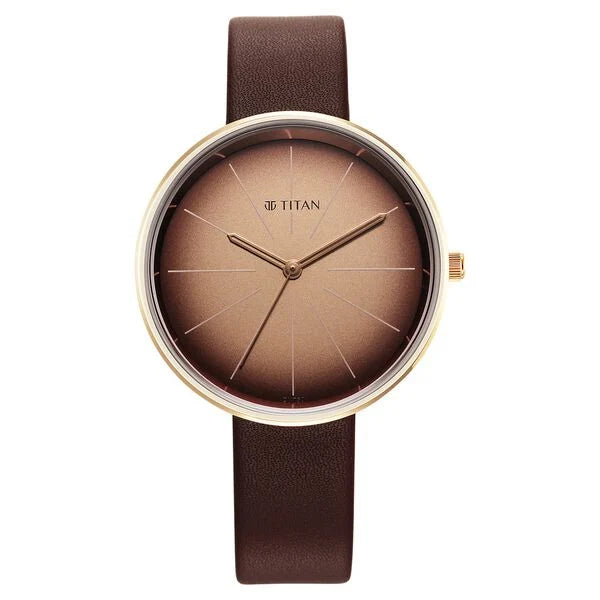Titan Stackables Quartz Analog Brown Dial Watch For Women - 2718WL1F - KRISHNA WATCH COMPANY