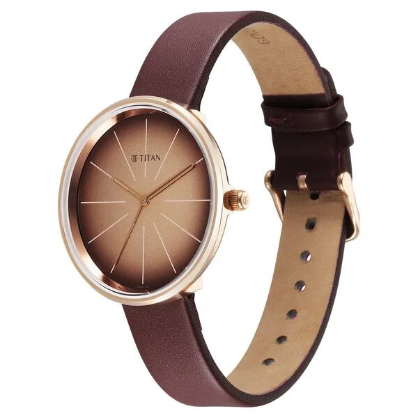 Titan Stackables Quartz Analog Brown Dial Watch For Women - 2718WL1F - KRISHNA WATCH COMPANY