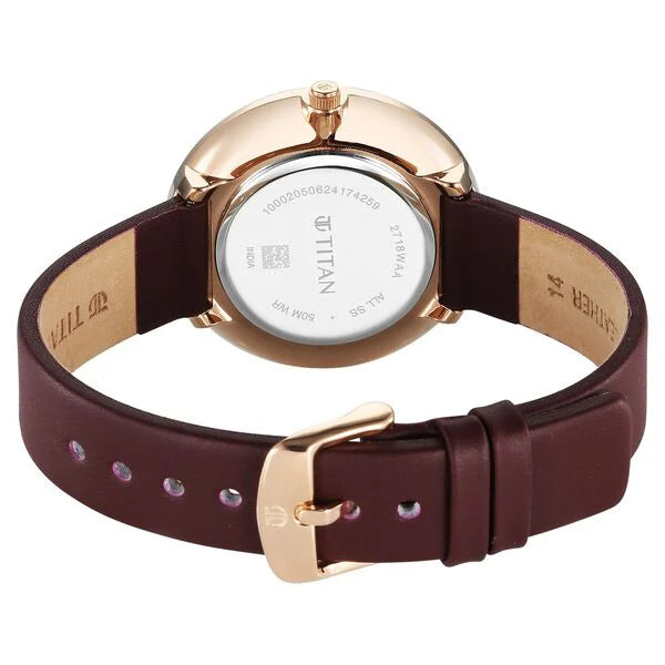 Titan Stackables Quartz Analog Brown Dial Watch For Women - 2718WL1F - KRISHNA WATCH COMPANY