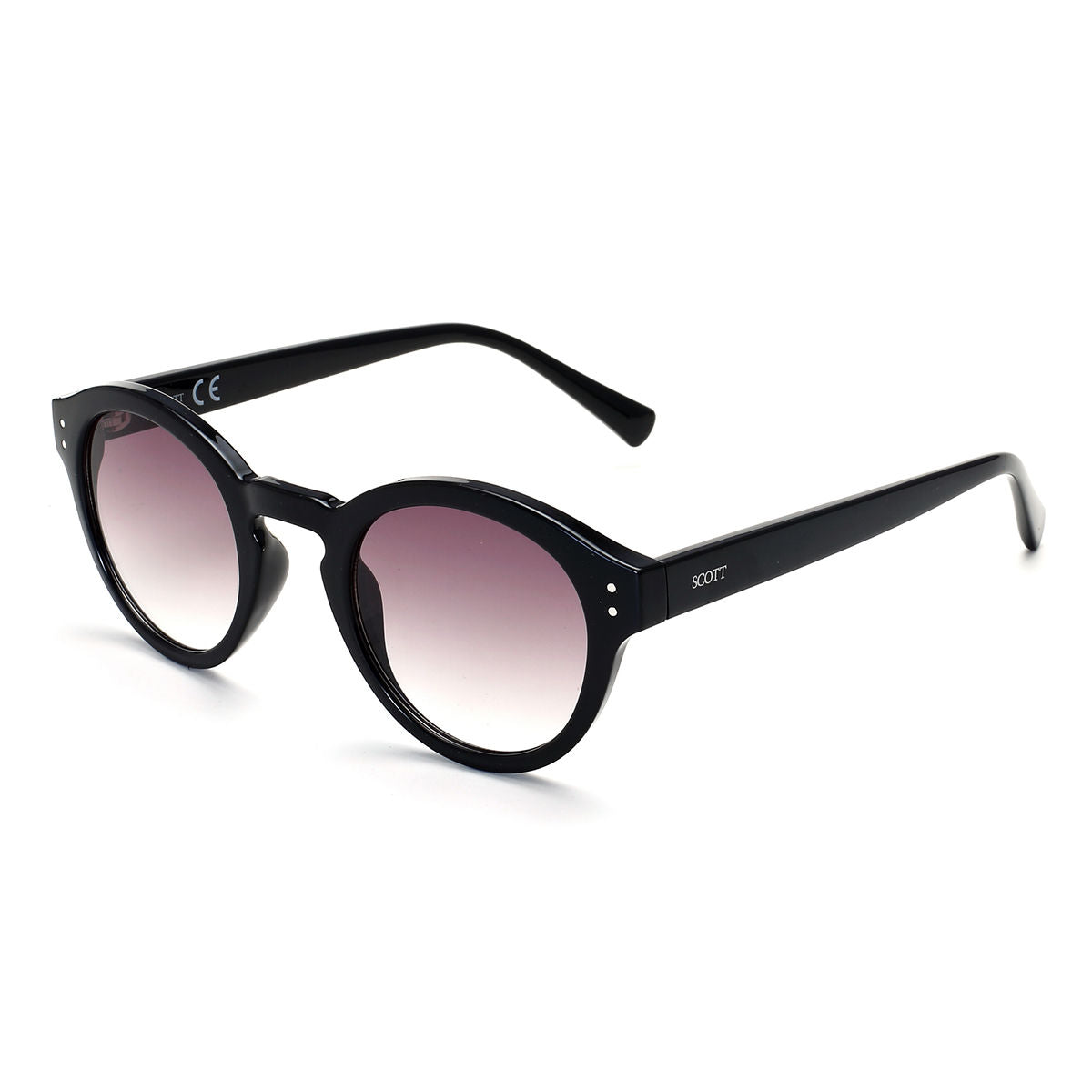 Scott Sunglasses Gradient Grey Lens Round Sunglass Black Frame -SC 2536 C1 - KRISHNA WATCH COMPANY