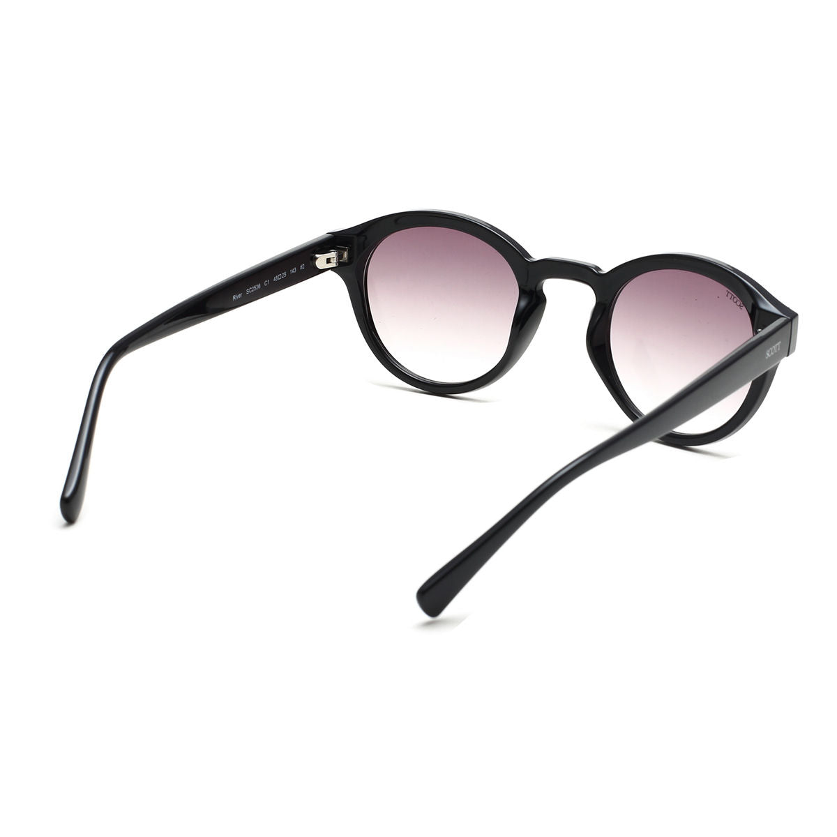 Scott Sunglasses Gradient Grey Lens Round Sunglass Black Frame -SC 2536 C1 - KRISHNA WATCH COMPANY