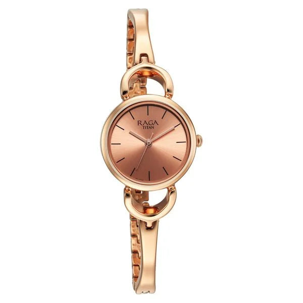 Titan Raga Rose Gold Dial Watch for Women - 2724WM01 - KRISHNA WATCH COMPANY