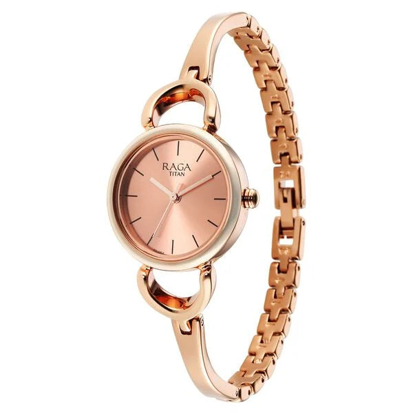 Titan Raga Rose Gold Dial Watch for Women - 2724WM01 - KRISHNA WATCH COMPANY