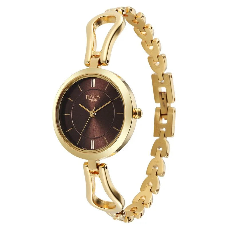 Titan Raga Champagne Dial Watch for Women - 2727YM01 - KRISHNA WATCH COMPANY