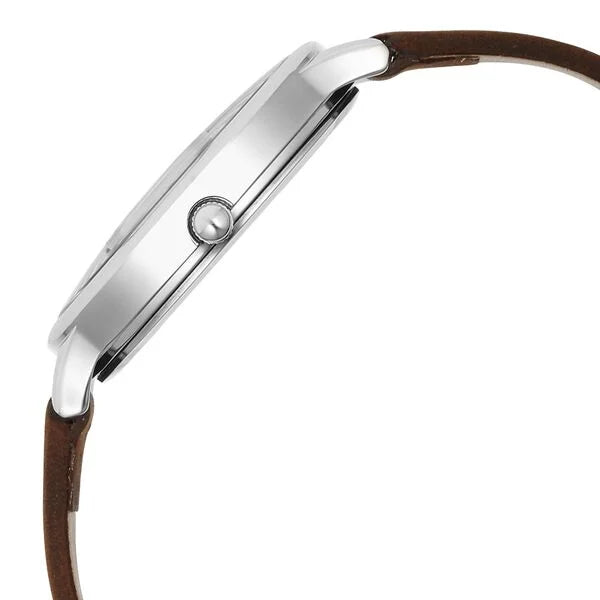 Titan Workwear Quartz Analog Silver Dial Brown Leather Strap Watch For Women 2732sl02 - KRISHNA WATCH COMPANY
