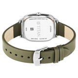 Titan Workwear Quartz Analog White Dial Green Leather Strap Watch For Women 2733sl01