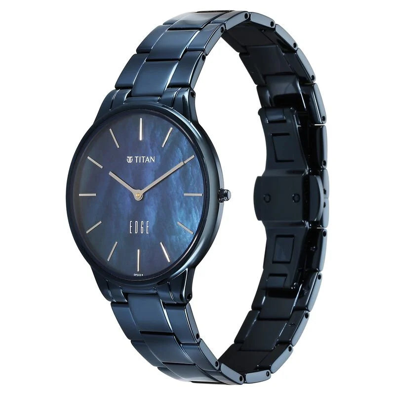 Titan Edge Metal Ladies Allure Quartz Analog Rich Mother Of Pearl Dial Stainless Steel Strap Watch For Women 2734QM02 - KRISHNA WATCH COMPANY