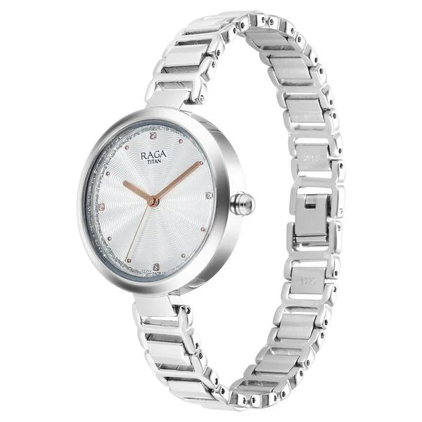 Titan Raga Memoirs Quartz Analog Silver Dial With Silver Color Metal Strap Watch For Women 2752sm01 - KRISHNA WATCH COMPANY
