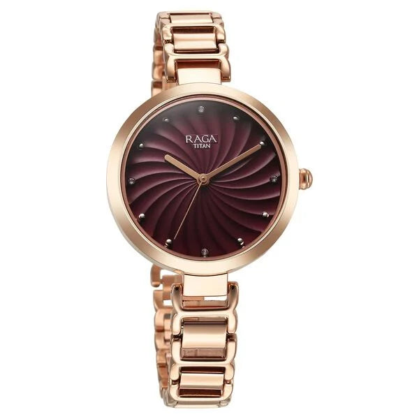 Titan Raga Memoirs Quartz Analog Burgundy Dial Watch For Women - 2752WM01 - KRISHNA WATCH COMPANY