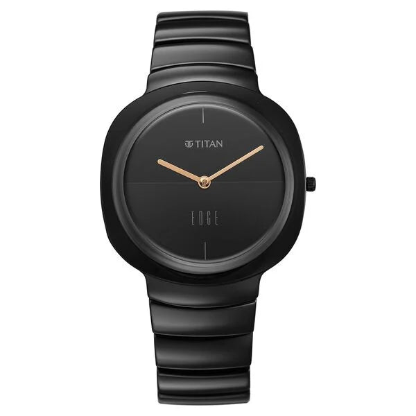 Titan Edge Squircle Quartz Analog Black Dial Watch For Women - 2757NC01 - KRISHNA WATCH COMPANY