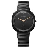 Titan Edge Squircle Quartz Analog Black Dial Ceramic Strap Watch For Women 2757nc01