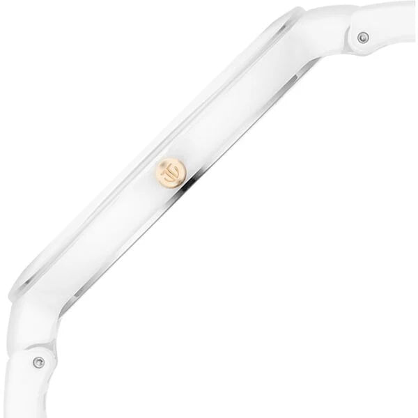 Titan Edge Squircle Quartz Analog White Dial Ceramic Strap Watch For Women 2757qc01