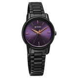 Titan Karishma Quartz Analog Purple Dial Black Stainless Steel Strap Watch For Women 2760nm01 - KRISHNA WATCH COMPANY