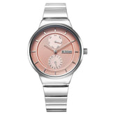 Titan Neo Multifunction Pink Dial Silver Color Stainless Steel Strap Watch For Women 2761sm02