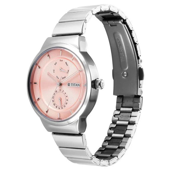 Titan Neo Multifunction Pink Dial Watch For Women - 2761SM02 - KRISHNA WATCH COMPANY