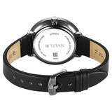 Titan Neo Quartz Analog with Day and Date Black Dial Leather Strap Watch For Women 2763ql01 - KRISHNA WATCH COMPANY