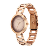 Titan Workwear Quartz Analog Beige Dial Rose Gold Stainless Steel Strap Watch for Women 2480WM06