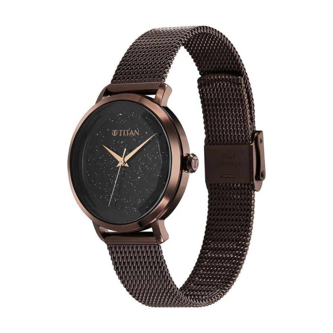 Titan Workwear Quartz Analog Black Dial Watch for Women - 95184QM01 - KRISHNA WATCH COMPANY