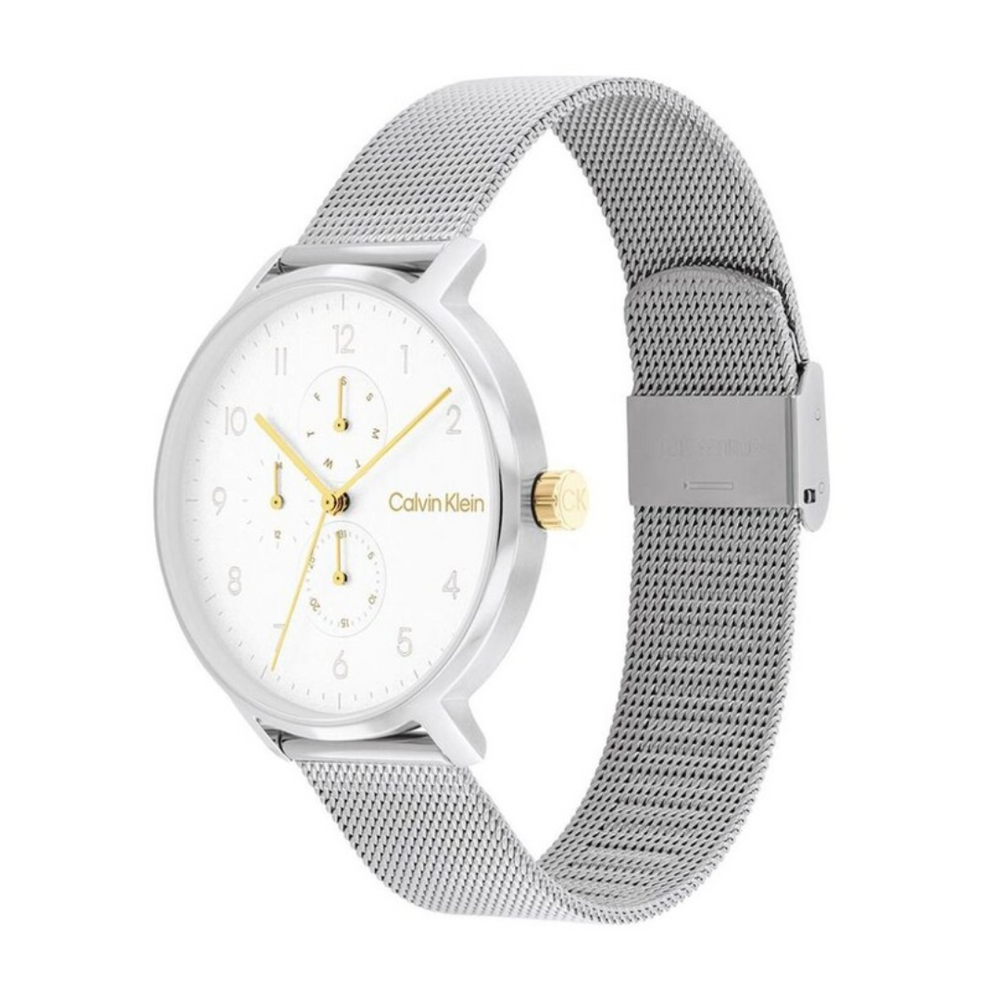 Calvin Klein Unisex Stun Stainless Steel Textured Analogue Watch 25200405 - KRISHNA WATCH COMPANY