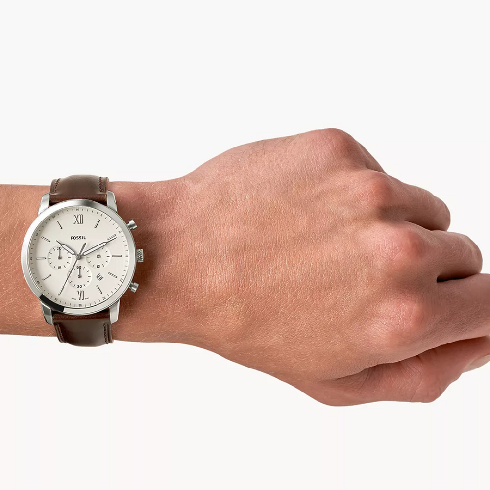Neutra Chronograph Brown Leather Watch FS5380I - KRISHNA WATCH COMPANY