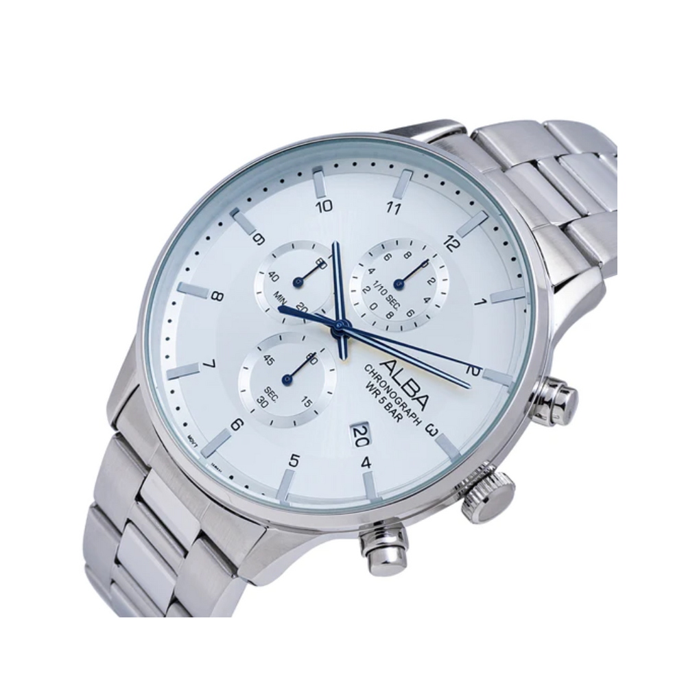 Alba Silver-White Dial Chronograph AM3767X1 - KRISHNA WATCH COMPANY