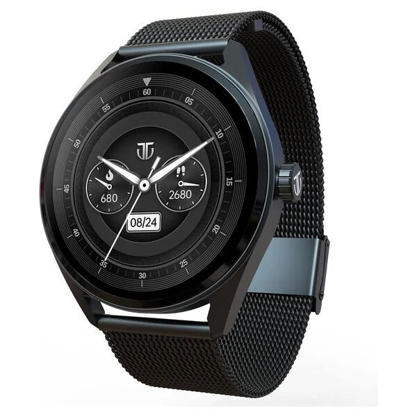 Titan Crest with 3.63 cm AMOLED Display with AOD, Functional Crown, BT Calling Smartwatch with Black Mesh Strap 90197am01 - KRISHNA WATCH COMPANY