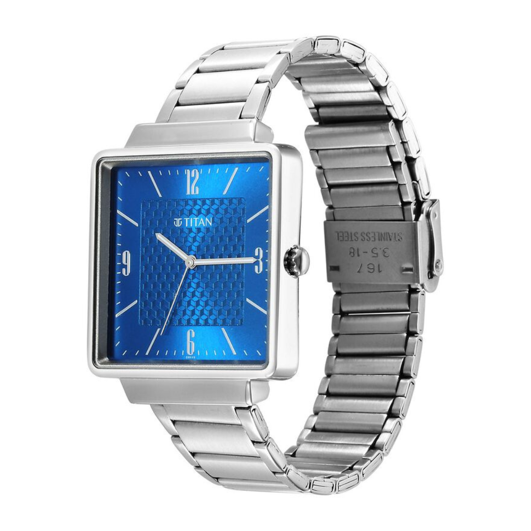 Titan Karishma Blue Dial Watch for Men 10005SM01 - KRISHNA WATCH COMPANY