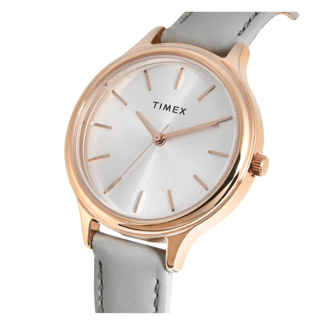 Timex Women Analaog Silver Round Brass Dial Watch- TWTL12104 - KRISHNA WATCH COMPANY