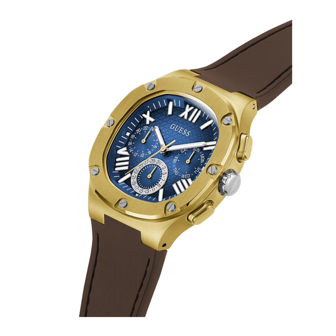 Guess Men's Brown Gold Tone Multi-function Watch GW0571G5 - KRISHNA WATCH COMPANY