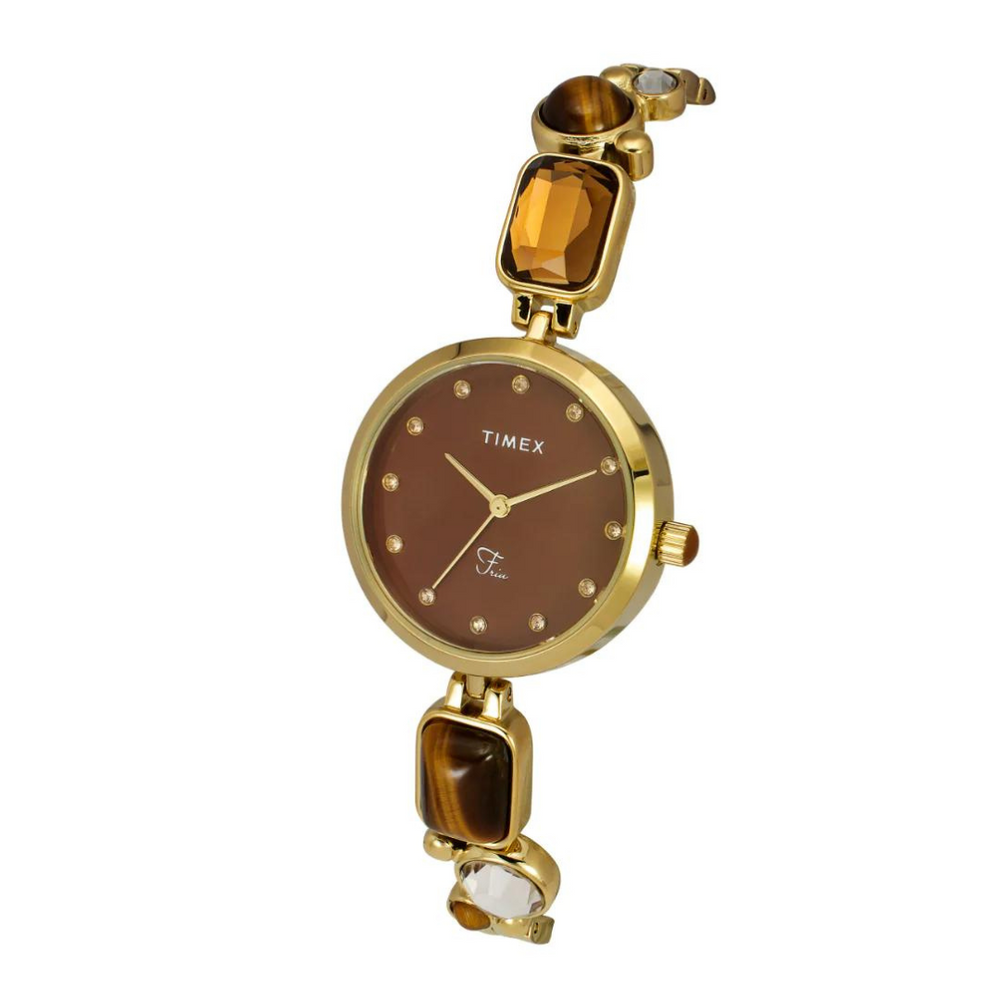 Timex Women Brown Round Analog Dial Watch - TWEL17800 - KRISHNA WATCH COMPANY