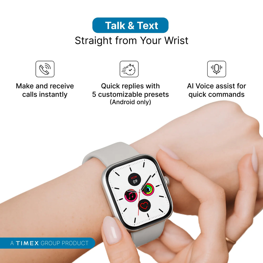 Timex iConnect Arc 2.01 inches (5.1 cm) Display with BT Calling Smartwatch For Unisex - TWIXW1402T - KRISHNA WATCH COMPANY