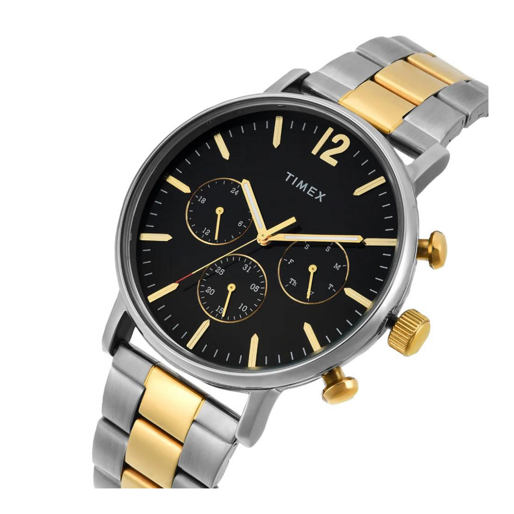 Timex Men Black Round Multifunction Dial Watch- TWEG20027 - KRISHNA WATCH COMPANY