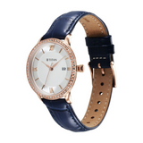 Titan Bright Leathers Quartz Analog with Date Silver Dial Leather Strap for Women 95247WL06