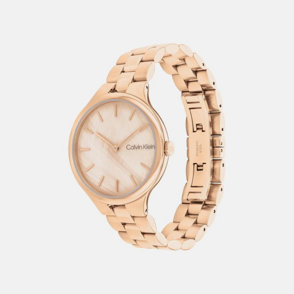 Calvin Klein Linked Female Mother Of Pearl Analog Watch - 25200427 - KRISHNA WATCH COMPANY