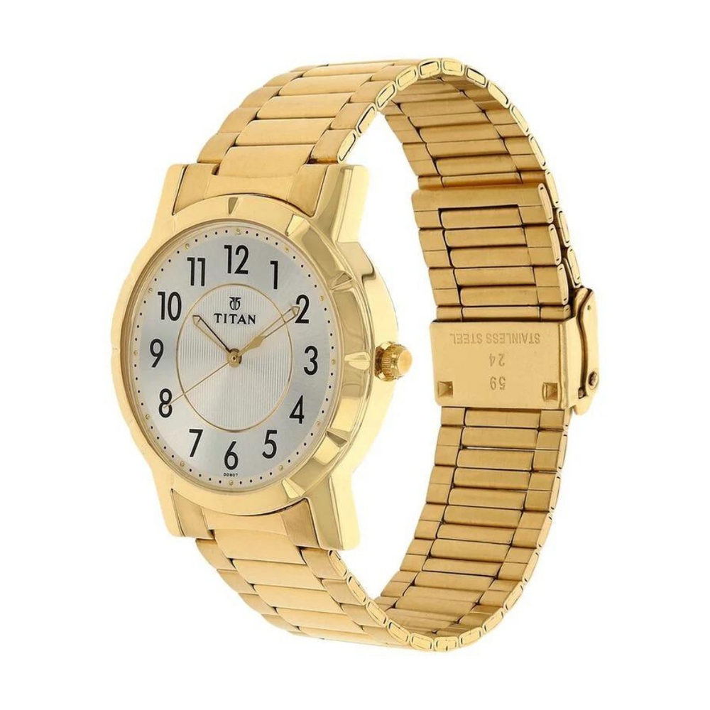 Titan Quartz Analog Silver Dial Stainless Steel Strap Watch for Men 1647YM01 (DD807) - KRISHNA WATCH COMPANY
