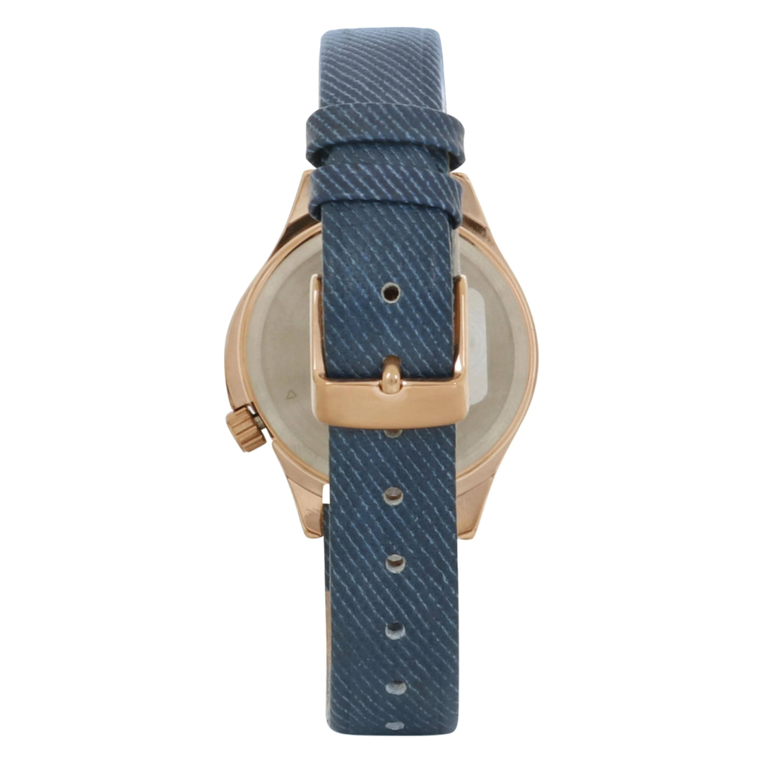Helix Denim Inspired Trendy 34mm Leather Strap Watch TW037HL08 - KRISHNA WATCH COMPANY