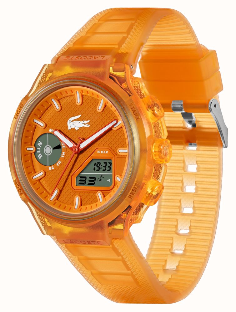 Lacoste LC33 Dual-Display Multifunction Orange Silicone Strap 2011431 - KRISHNA WATCH COMPANY