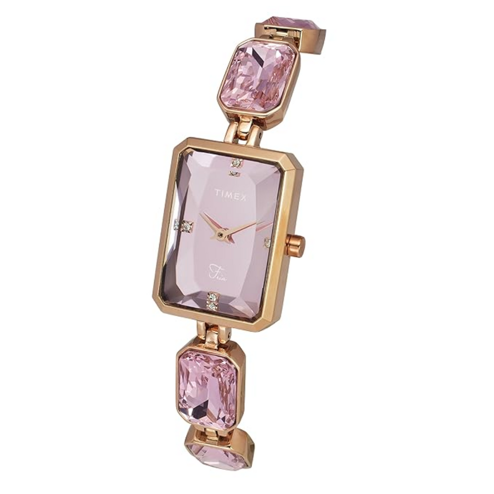 Timex Women Pink Rectangular Analog Dial Watch- TWEL16906 - KRISHNA WATCH COMPANY