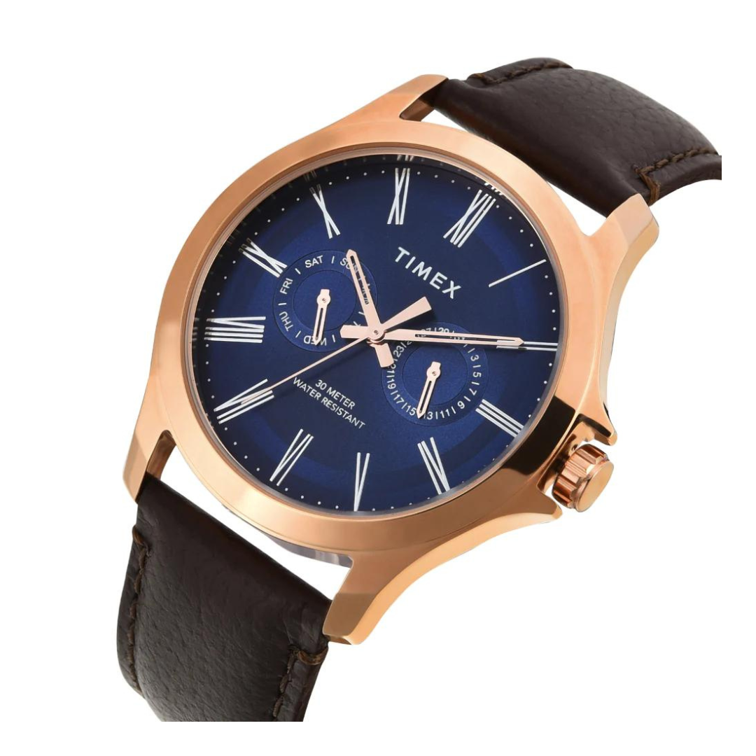 Timex Men Blue Round Analog Dial Watch- TW000X133 - KRISHNA WATCH COMPANY