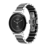 Titan Edge Fusion Quartz Analog Black Dial Two Toned Steel & Ceramic Strap Watch for Men 1878KD01