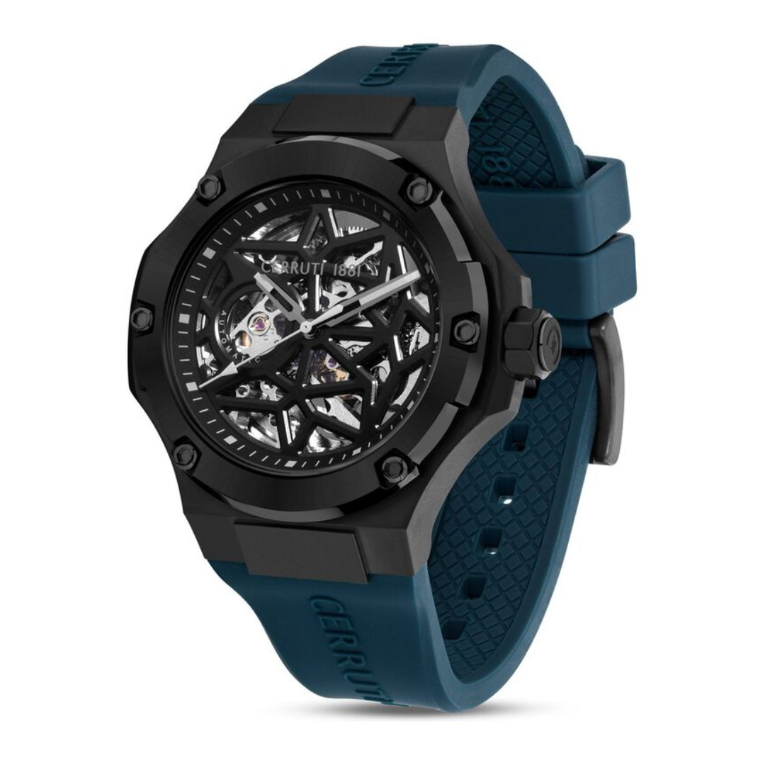 Cerruti 1881 Black Dial Silicone Strap Watch for Men CECIWGR0007102W - KRISHNA WATCH COMPANY