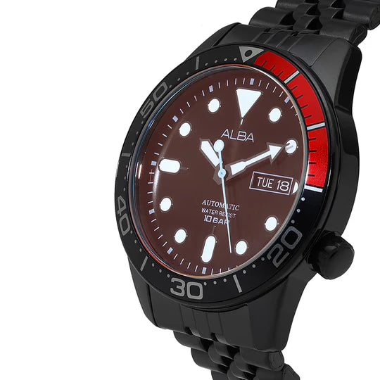ALBA Black & Orange Gradation Dial Tokyo Neon Automatic Watch - AL4209X1 - KRISHNA WATCH COMPANY